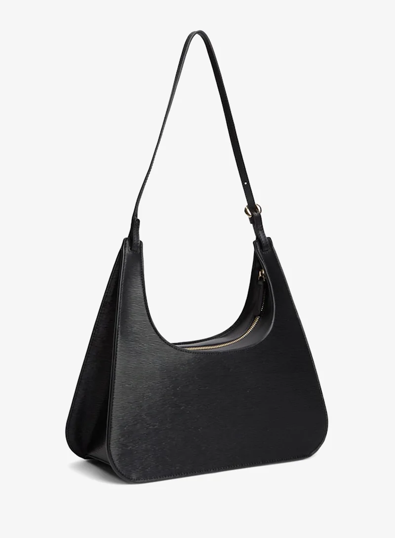 Tommy Hilfiger Black Modern Textured Shoulder Bag for Women | Best Price UAE
